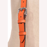NEW VERSACE $1995 Orange Leather RUNWAY REPEAT HOBO Small BAG & CROSSBODY STRAP