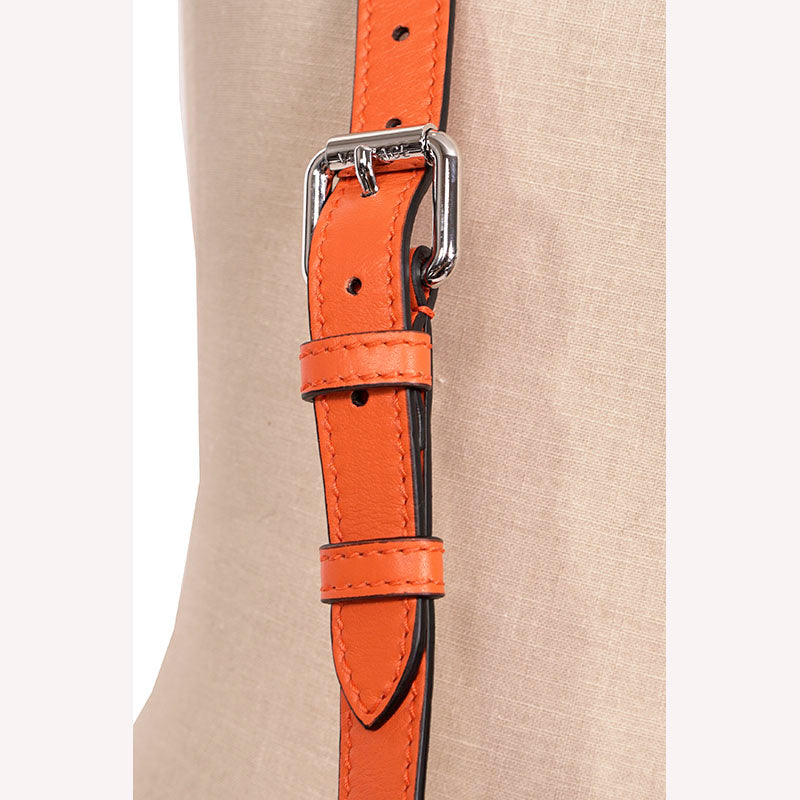 NEW VERSACE $1995 Orange Leather RUNWAY REPEAT HOBO Small BAG & CROSSBODY STRAP