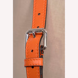 NEW VERSACE $1995 Orange Leather RUNWAY REPEAT HOBO Small BAG & CROSSBODY STRAP