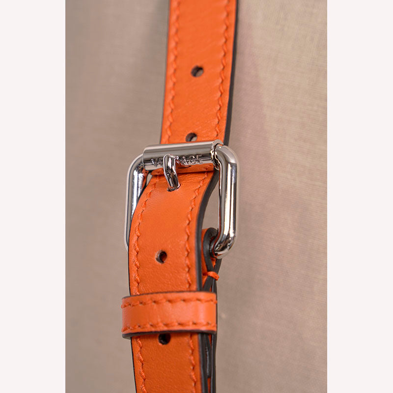 NEW VERSACE $1995 Orange Leather RUNWAY REPEAT HOBO Small BAG & CROSSBODY STRAP