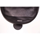 NEW VERSACE $1650 Black Leather RUNWAY REPEAT MINI HOBO BAG & CROSSBODY TRAP NWT