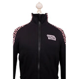 sz 1 XS NEW $925 VERSACE Black PINK LA GRECA LOGO Monogram Zip SPORTY JACKET