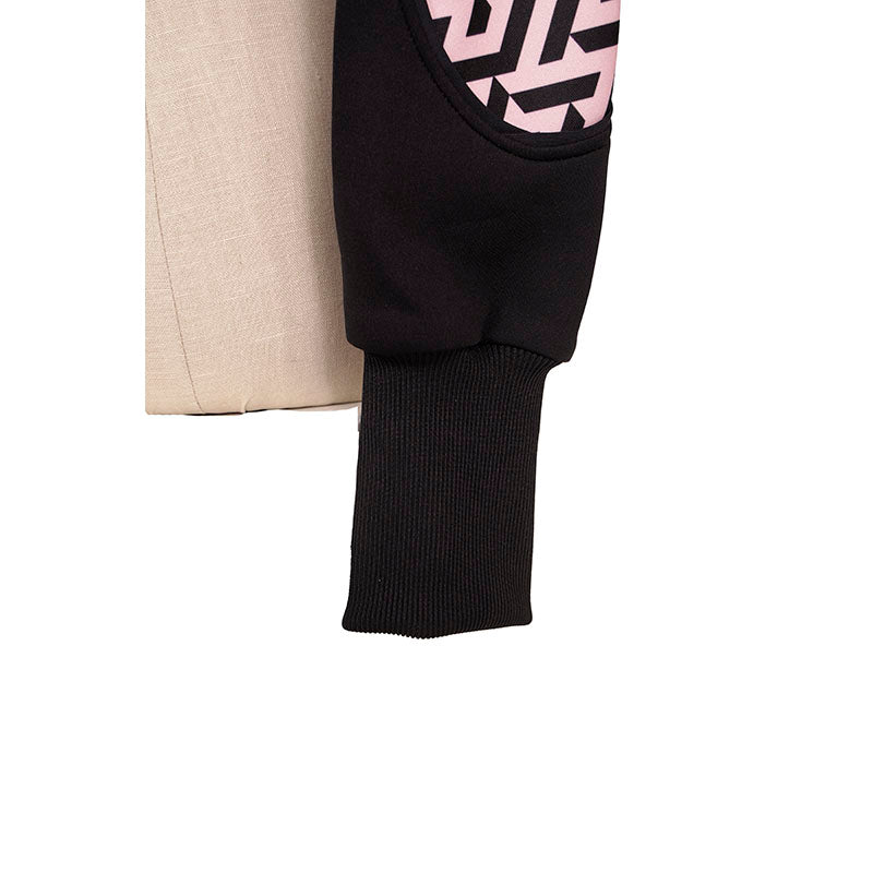 sz 1 XS NEW $925 VERSACE Black PINK LA GRECA LOGO Monogram Zip SPORTY JACKET