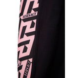 sz 1 XS NEW $925 VERSACE Black PINK LA GRECA LOGO Monogram Zip SPORTY JACKET