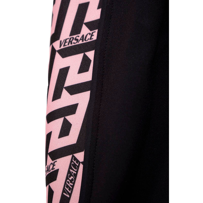 sz 1 XS NEW $925 VERSACE Black PINK LA GRECA LOGO Monogram Zip SPORTY JACKET