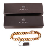 NEW $1350 VERSACE Gold Tone GRECA MEDUSA LOGO Curb Chunky Link NECKLACE Unisex