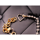 NEW $1,295 VERSACE Gold & Silver MEDUSA CHARM Heart STAR Chunky Chain NECKLACE