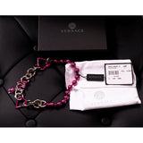 NEW $1,295 VERSACE Pink & Silver MEDUSA CHARM Heart STAR Chunky Chain NECKLACE