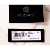 NEW $595 VERSACE RUNWAY Gunmetal Brass MEDUSA CRYSTAL Pave' CHARM STAR NECKLACE