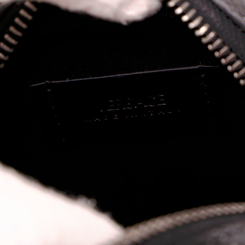 NEW $325 VERSACE Black Gray Coated Canvas LA GRECA MODULAR SQUARE Bag POUCH NIB