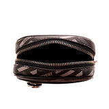 NEW $325 VERSACE Black Gray Coated Canvas LA GRECA MODULAR SQUARE Bag POUCH NIB