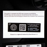 NEW $325 VERSACE Black Gray Coated Canvas LA GRECA MODULAR SQUARE Bag POUCH NIB