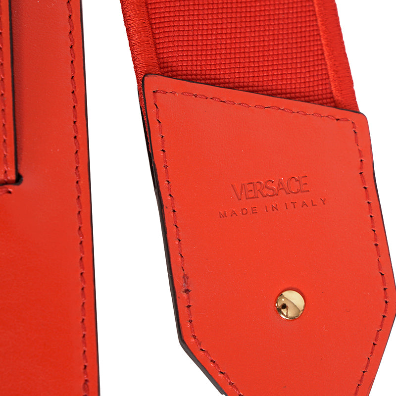 NEW $1,000 VERSACE Orange BAG STRAP & 2 Coin Purse LA GRECA MODULAR POUCH 3 SET