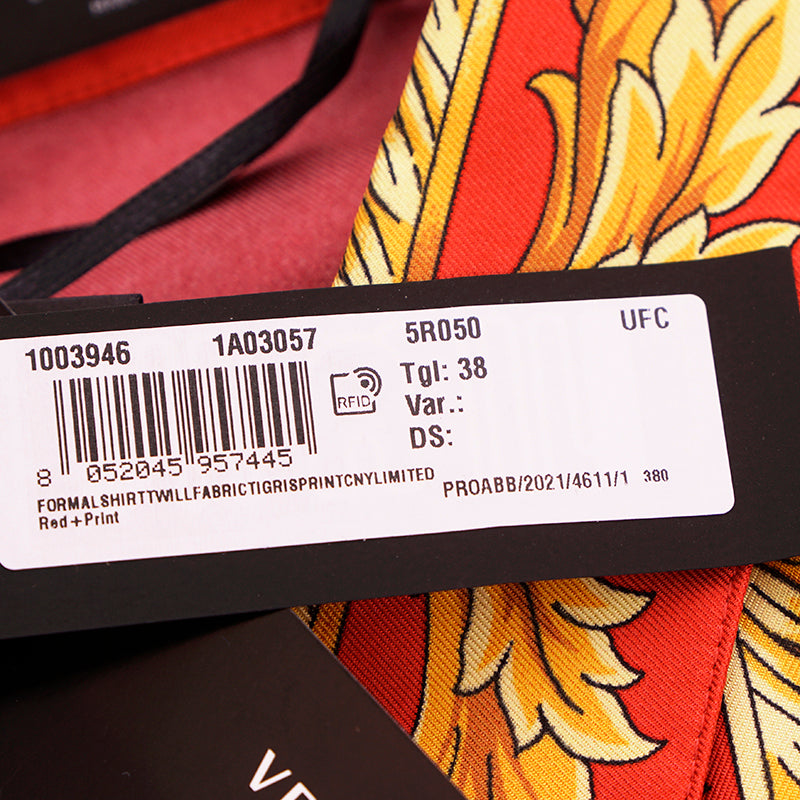 38 NEW $1,575 VERSACE Red Silk LUNAR NEW YEAR of TIGER PRINT Blouse SHIRT TOP XS