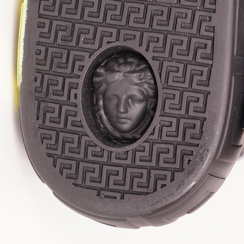 43 US 10 NEW $850 VERSACE Men Black Leather SMILEY MEDUSA LOGO High-top SNEAKERS