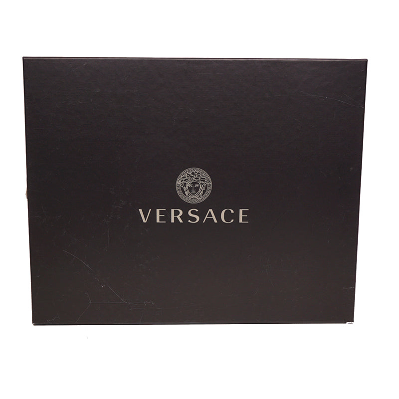 42 & 47 NEW $850 VERSACE Men White Leather SMILEY MEDUSA LOGO High-top SNEAKERS