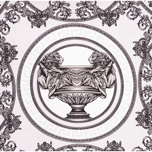 NEW $450 VERSACE Silver Gray Silk LION MEDUSA Baroque Double-Sided 17.5" PILLOW