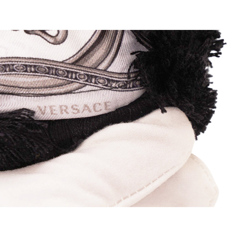 NEW $450 VERSACE Silver Gray Silk LION MEDUSA Baroque Double-Sided 17.5" PILLOW