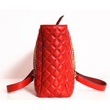 NEW $1800 VERSACE TRIBUTE Red Quilted Lambskin Leather GOLD MEDUSA HEAD Tote BAG