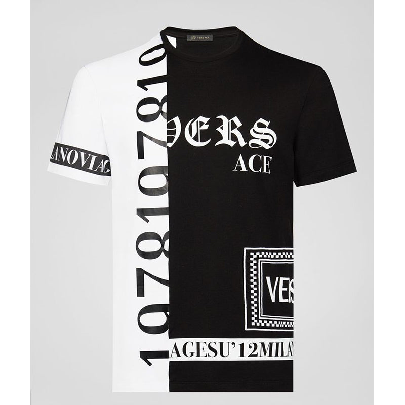 sz S NEW $650 VERSACE Mens Black BAROQUE MEDUSA Emblem GRAPHIC TSHIRT TEE SHIRT