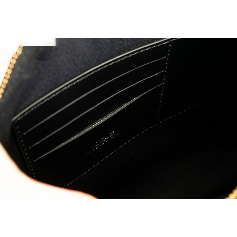 NEW $1,190 VERSACE Yellow & Black LA GRECA Signature MEDIUM Pouch CROSSBODY BAG