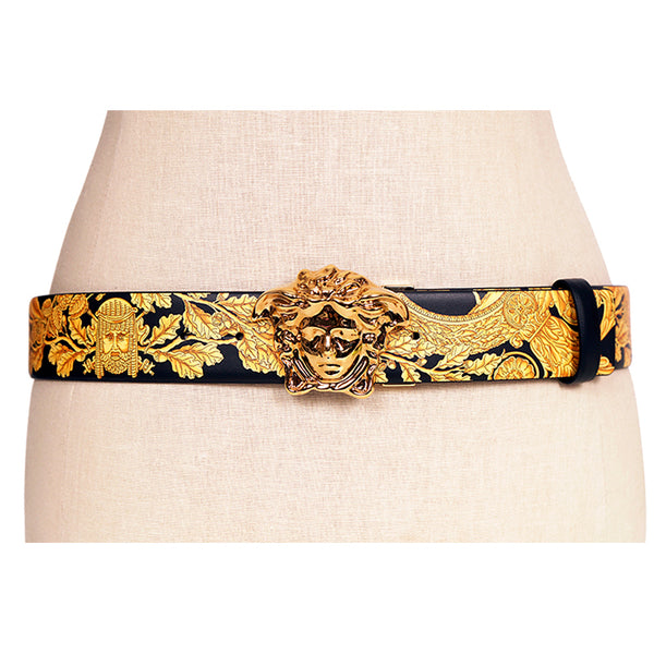 sz 85/90 US 34/36 NEW $650 VERSACE Black HERITAGE BAROQUE Reversible MEDUSA Logo BELT