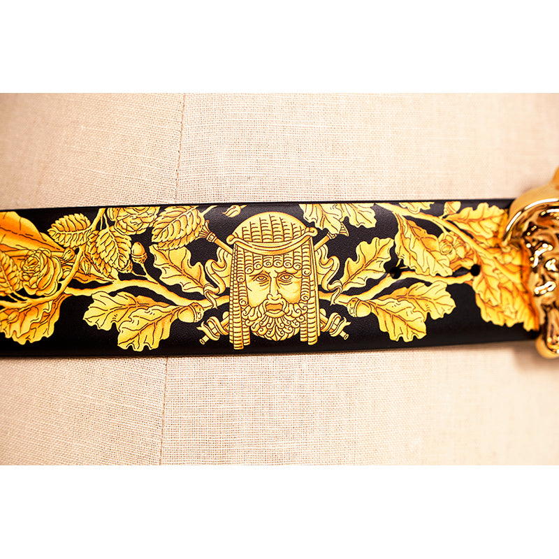 sz 85/90 US 34/36 NEW $650 VERSACE Black HERITAGE BAROQUE Reversible MEDUSA Logo BELT