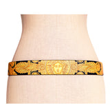 sz 85/90 US 34/36 NEW $650 VERSACE Black HERITAGE BAROQUE Reversible MEDUSA Logo BELT