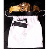 sz 85/90 US 34/36 NEW $650 VERSACE Black HERITAGE BAROQUE Reversible MEDUSA Logo BELT