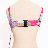Versace Womens Acid Bouquet Printed Molded Bikini Top
