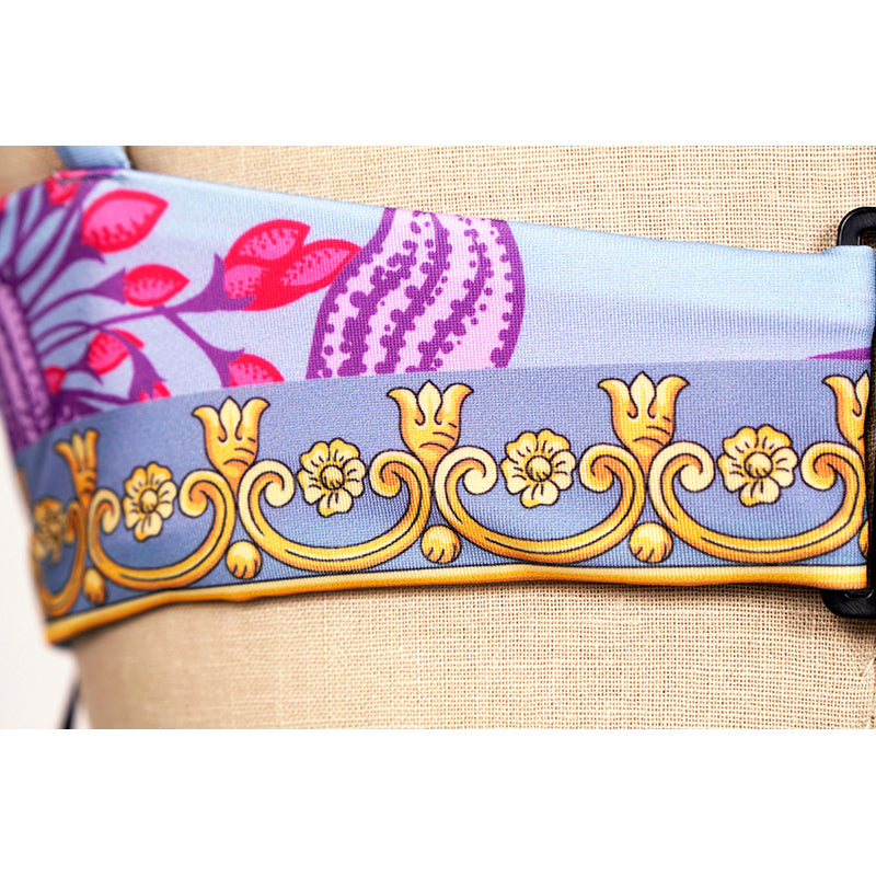 Versace Womens Acid Bouquet Printed Molded Bikini Top