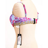 Versace Womens Acid Bouquet Printed Molded Bikini Top