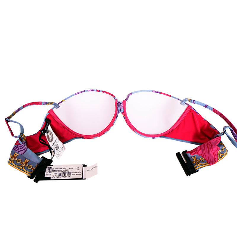 Versace Womens Acid Bouquet Printed Molded Bikini Top