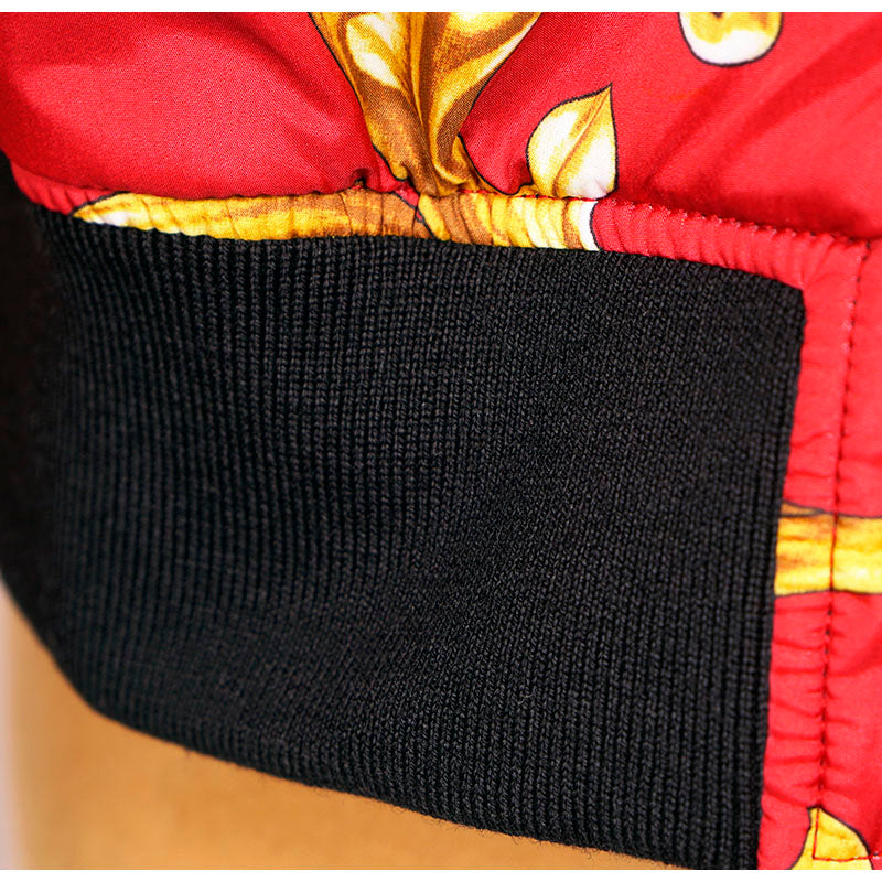56 XXL NEW $2175 VERSACE Men's Red BAROQUE PRINT Medusa Logo REVERSIBLE JACKET