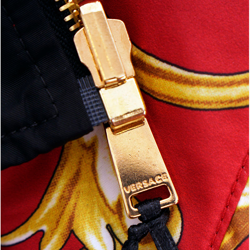 56 XXL NEW $2175 VERSACE Men's Red BAROQUE PRINT Medusa Logo REVERSIBLE JACKET