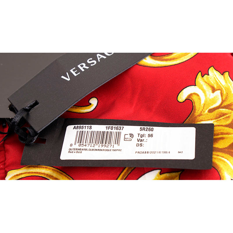 56 XXL NEW $2175 VERSACE Men's Red BAROQUE PRINT Medusa Logo REVERSIBLE JACKET