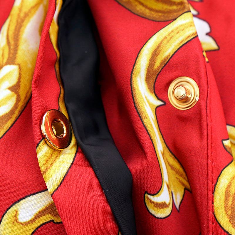 56 XXL NEW $2175 VERSACE Men's Red BAROQUE PRINT Medusa Logo REVERSIBLE JACKET