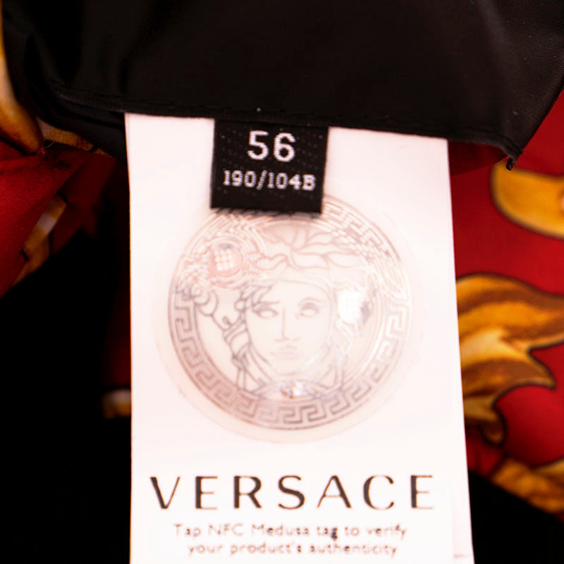 56 XXL NEW $2175 VERSACE Men's Red BAROQUE PRINT Medusa Logo REVERSIBLE JACKET