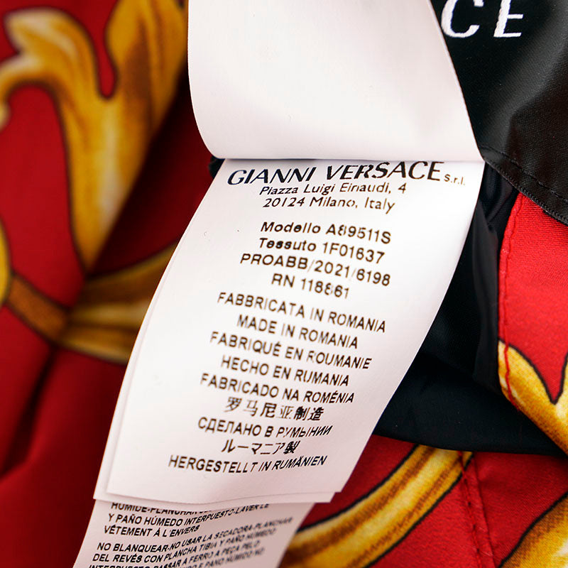 56 XXL NEW $2175 VERSACE Men's Red BAROQUE PRINT Medusa Logo REVERSIBLE JACKET