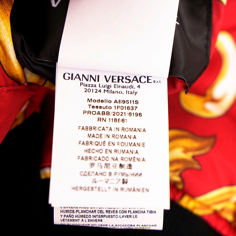 56 XXL NEW $2175 VERSACE Men's Red BAROQUE PRINT Medusa Logo REVERSIBLE JACKET