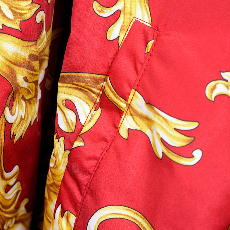 56 XXL NEW $2175 VERSACE Men's Red BAROQUE PRINT Medusa Logo REVERSIBLE JACKET