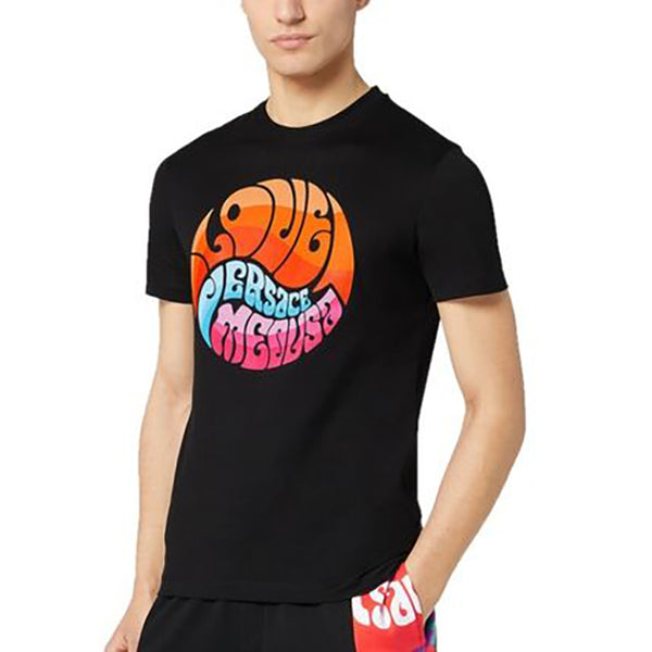 sz XL NEW $525 VERSACE Men's Black MUSIC GROOVY LOGO WINGS Crew Neck T-SHIRT TEE