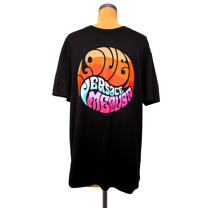sz XL NEW $525 VERSACE Men's Black MUSIC GROOVY LOGO WINGS Crew Neck T-SHIRT TEE