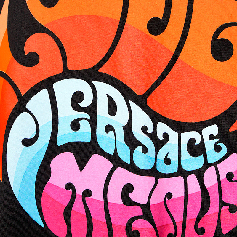 sz XL NEW $525 VERSACE Men's Black MUSIC GROOVY LOGO WINGS Crew Neck T-SHIRT TEE
