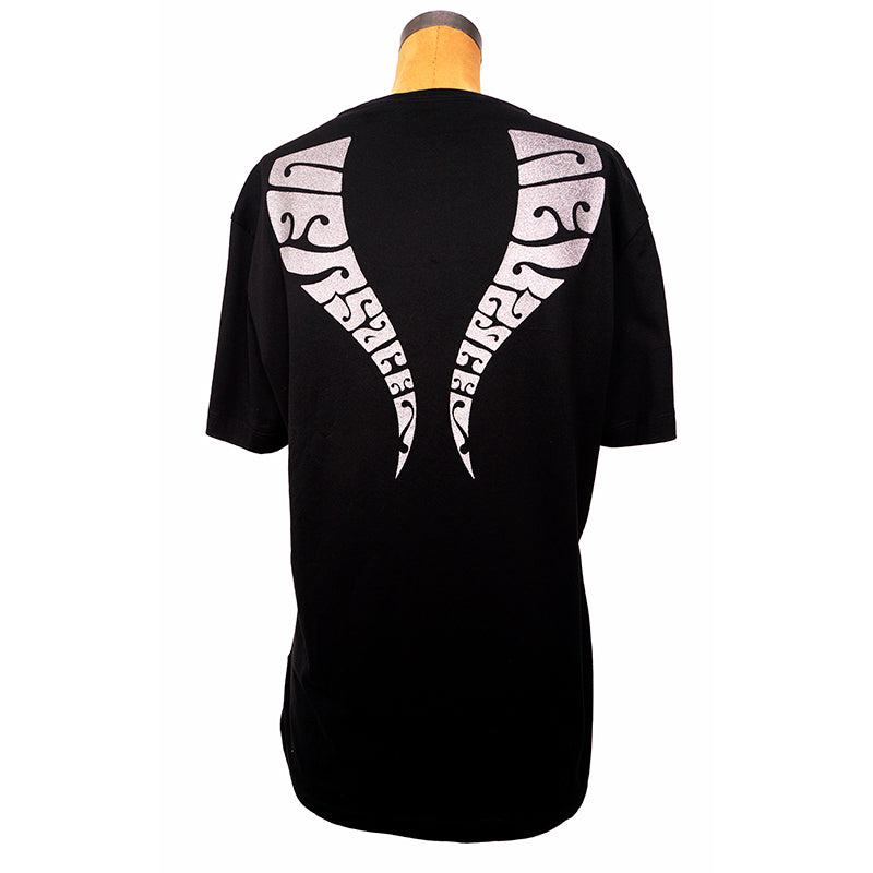 sz XL NEW $525 VERSACE Men's Black MUSIC GROOVY LOGO WINGS Crew Neck T-SHIRT TEE