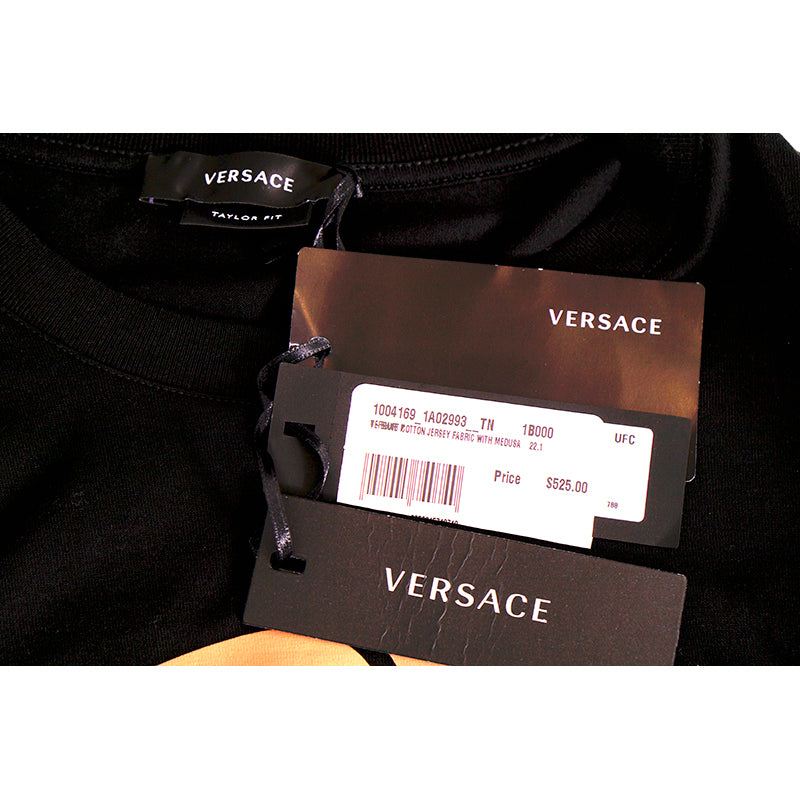 sz XL NEW $525 VERSACE Men's Black MUSIC GROOVY LOGO WINGS Crew Neck T-SHIRT TEE