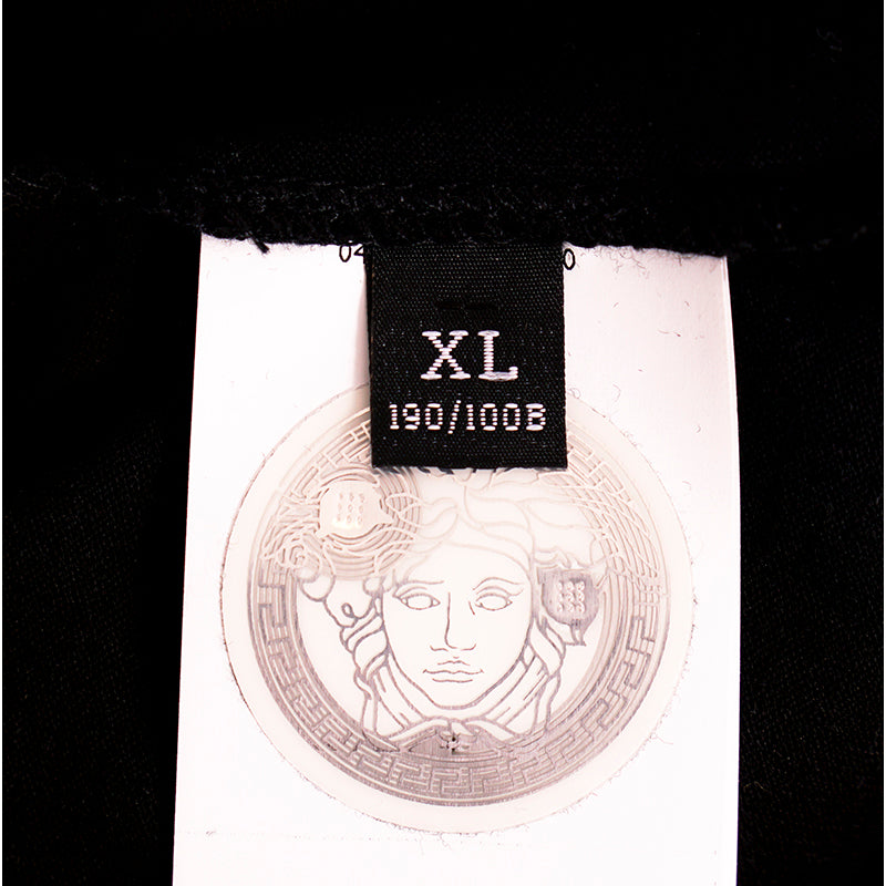 sz XL NEW $525 VERSACE Men's Black MUSIC GROOVY LOGO WINGS Crew Neck T-SHIRT TEE