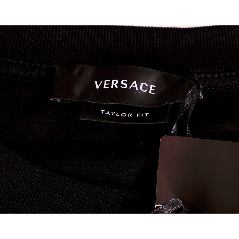 sz XL NEW $525 VERSACE Men's Black MUSIC GROOVY LOGO WINGS Crew Neck T-SHIRT TEE
