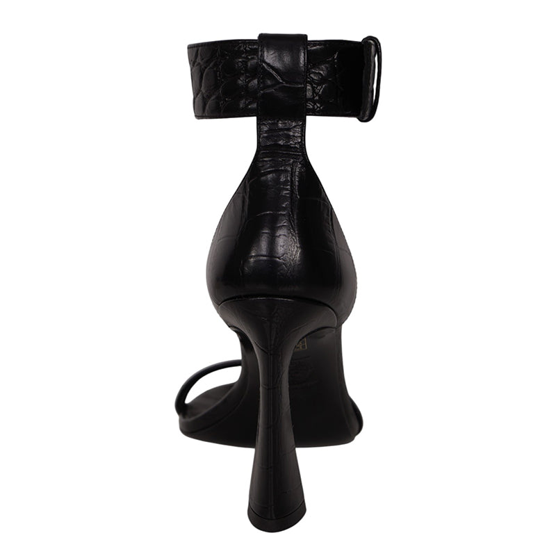 36.5 NEW $1,100 VERSACE Black Leather GOLD MEDUSA LOGO High Heel Chunky SANDALS