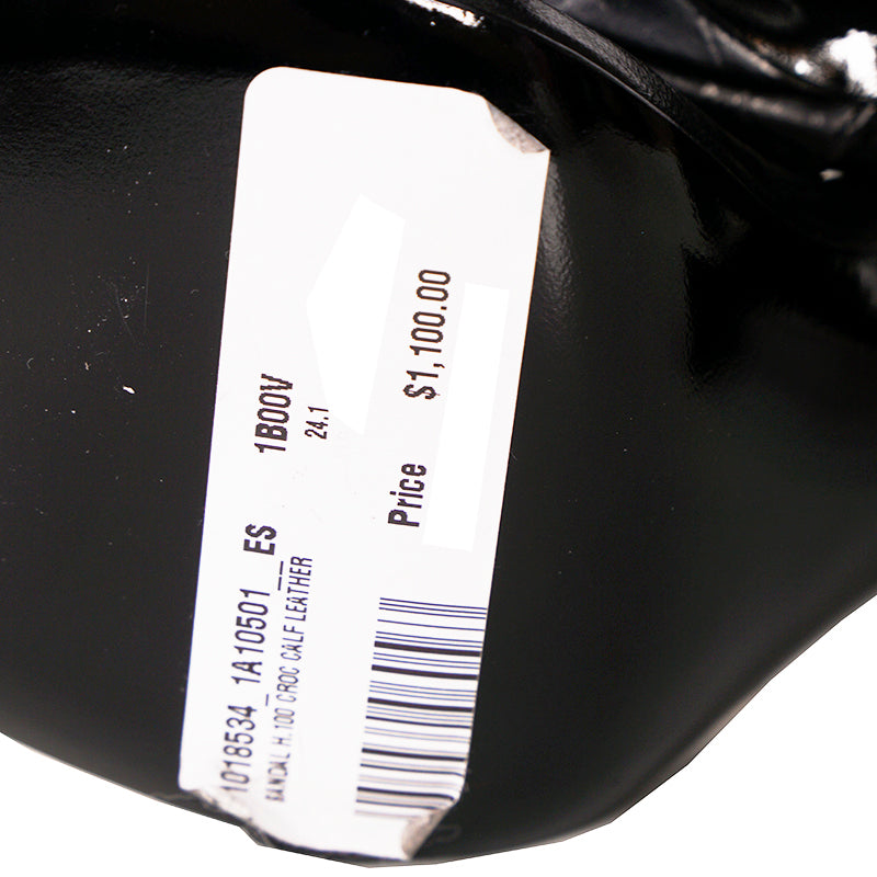 36.5 NEW $1,100 VERSACE Black Leather GOLD MEDUSA LOGO High Heel Chunky SANDALS